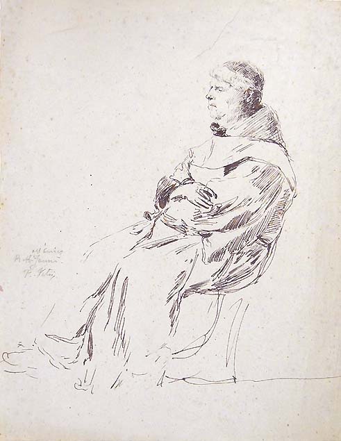 Paolo Vetri, a friar seated